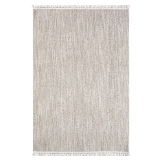 Tapis uni effet laine beige TANGER 52