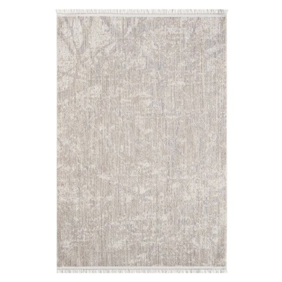 Tapis uni effet laine abstrait beige TANGER 50