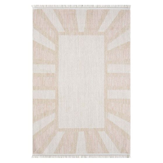 Tapis uni effet laine rose TANGER 152