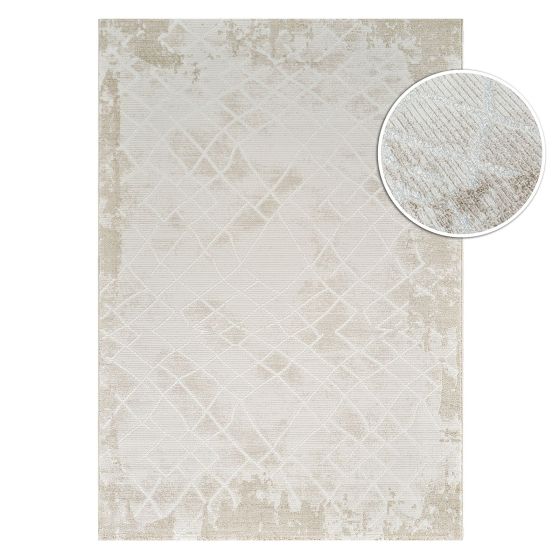 Tapis abstrait crème beige - TUNIS 15