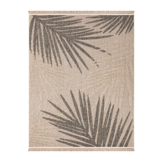 Tapis extérieur intérieur effet jute feuille CASSIS 91