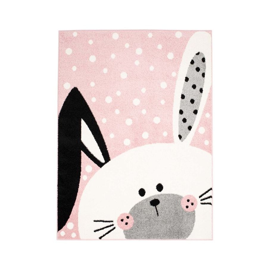 Tapis enfant Bubble lapin rose