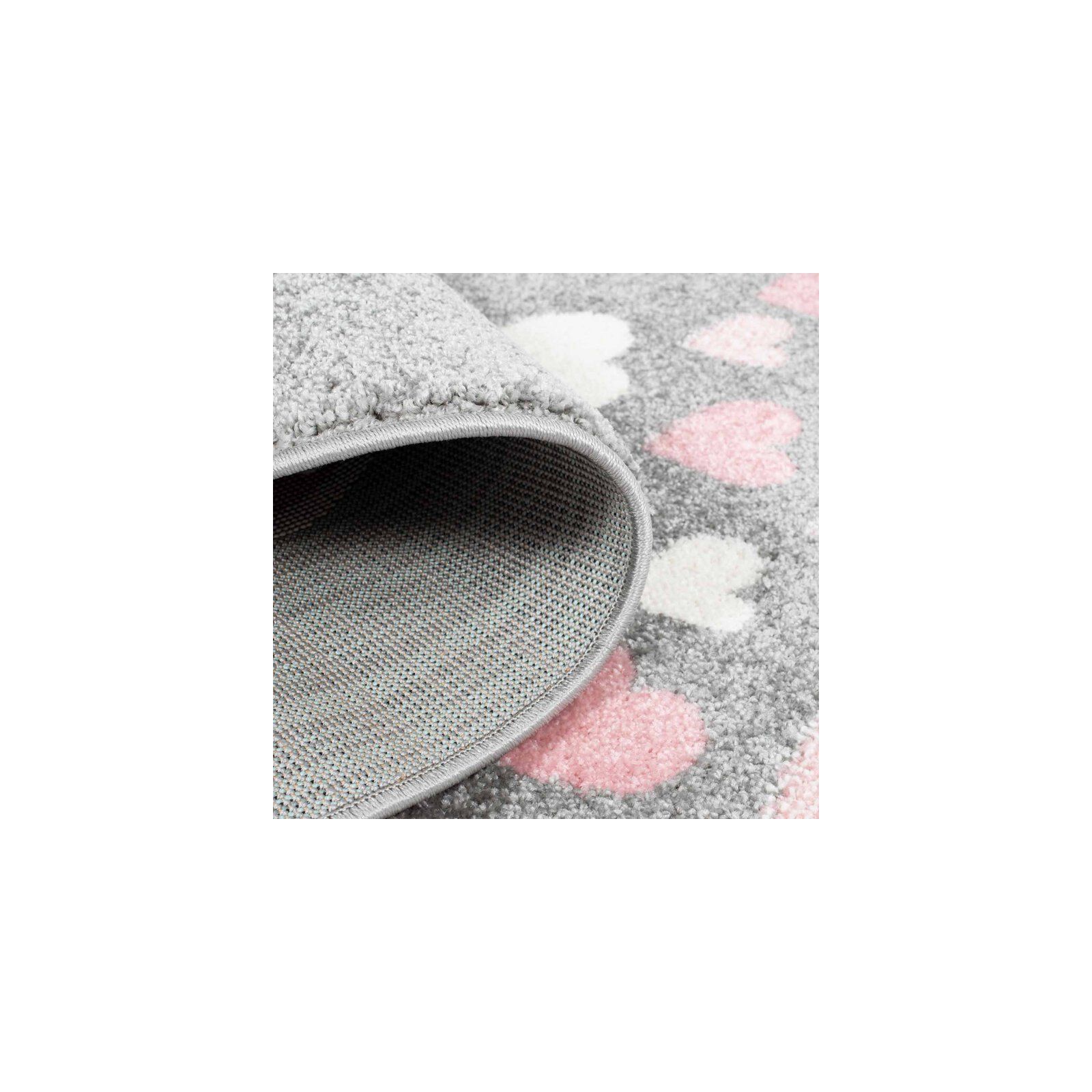 Tapis enfant Bubble lapin gris rose