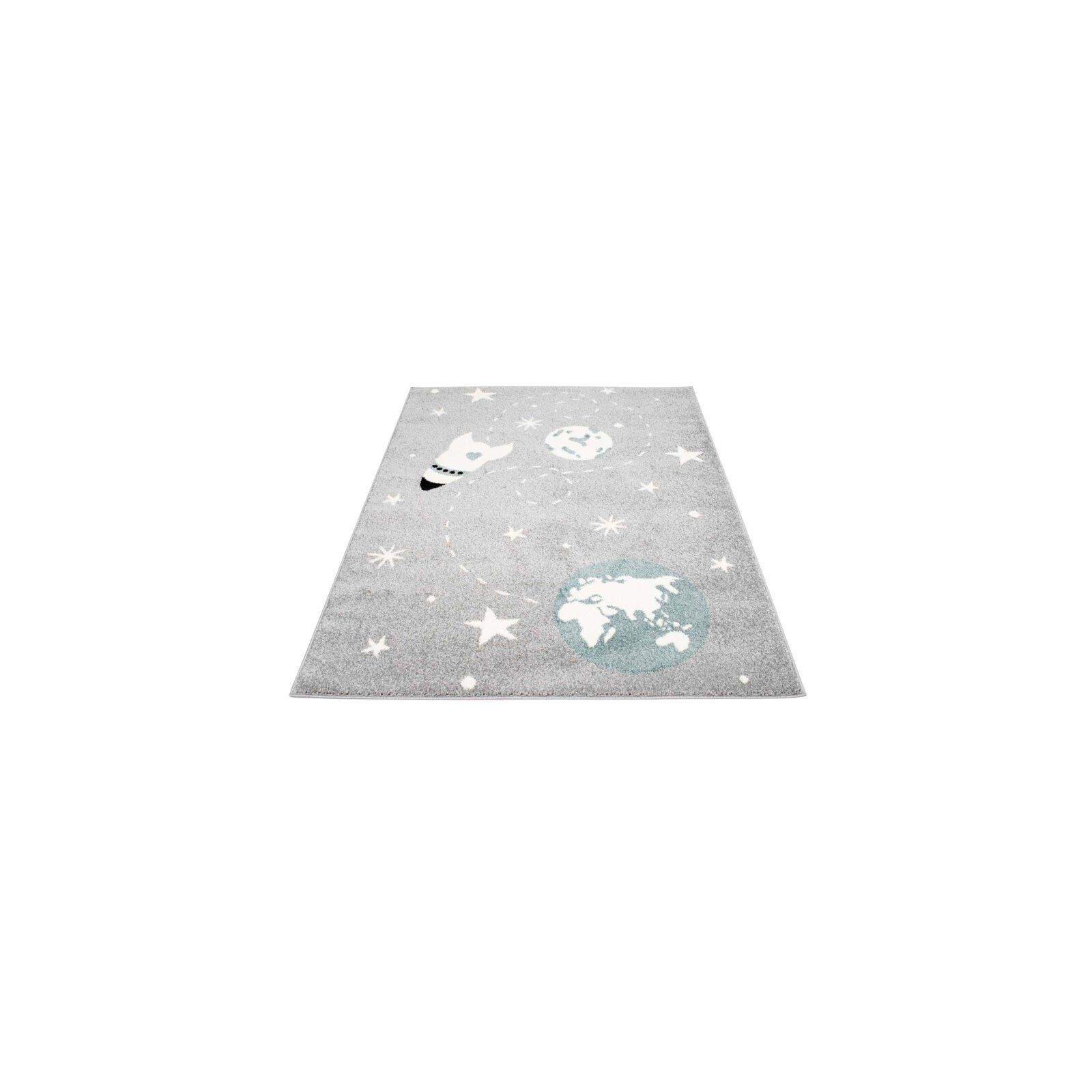 Tapis enfant Bubble galaxie gris bleu