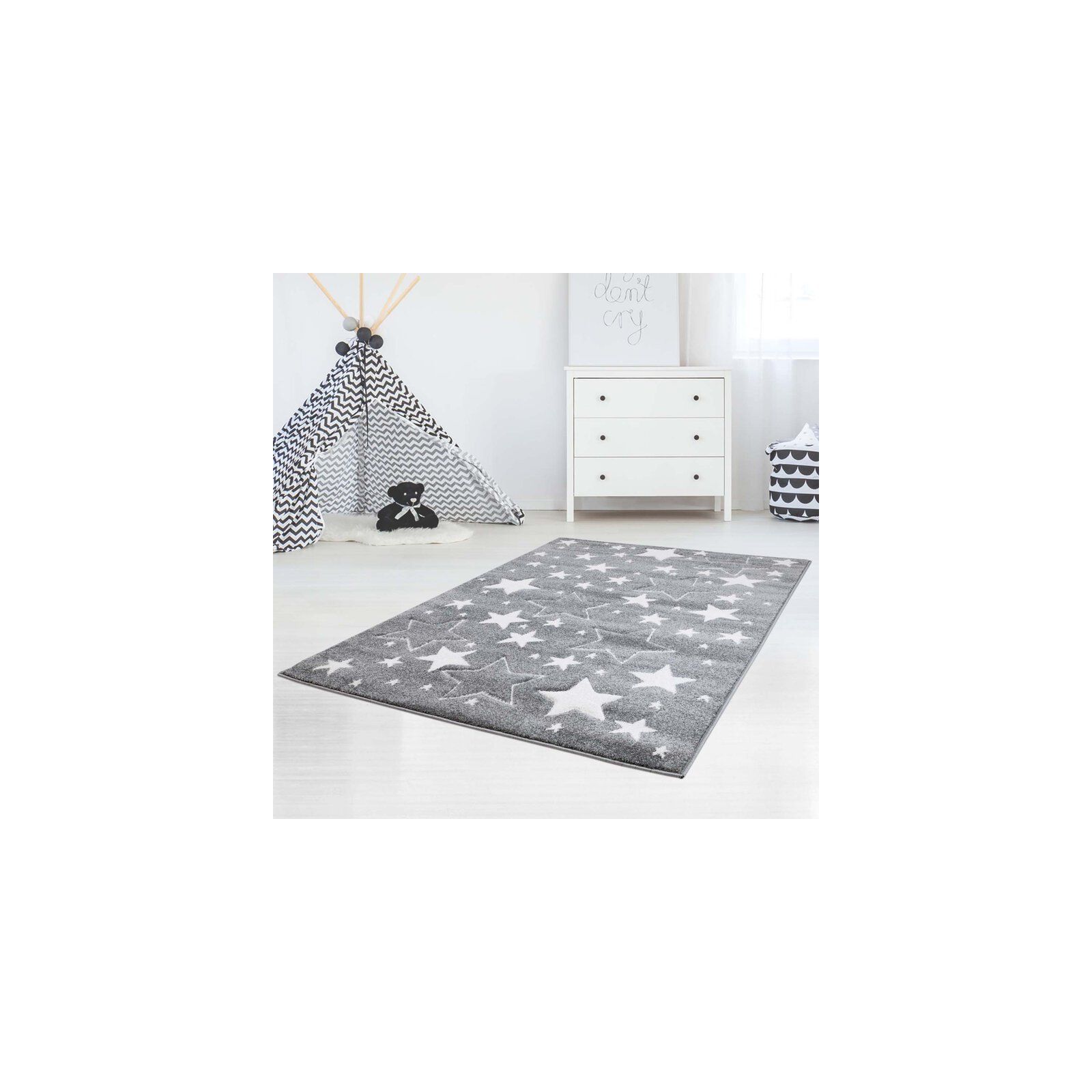 Tapis enfant Bueno etoile gris