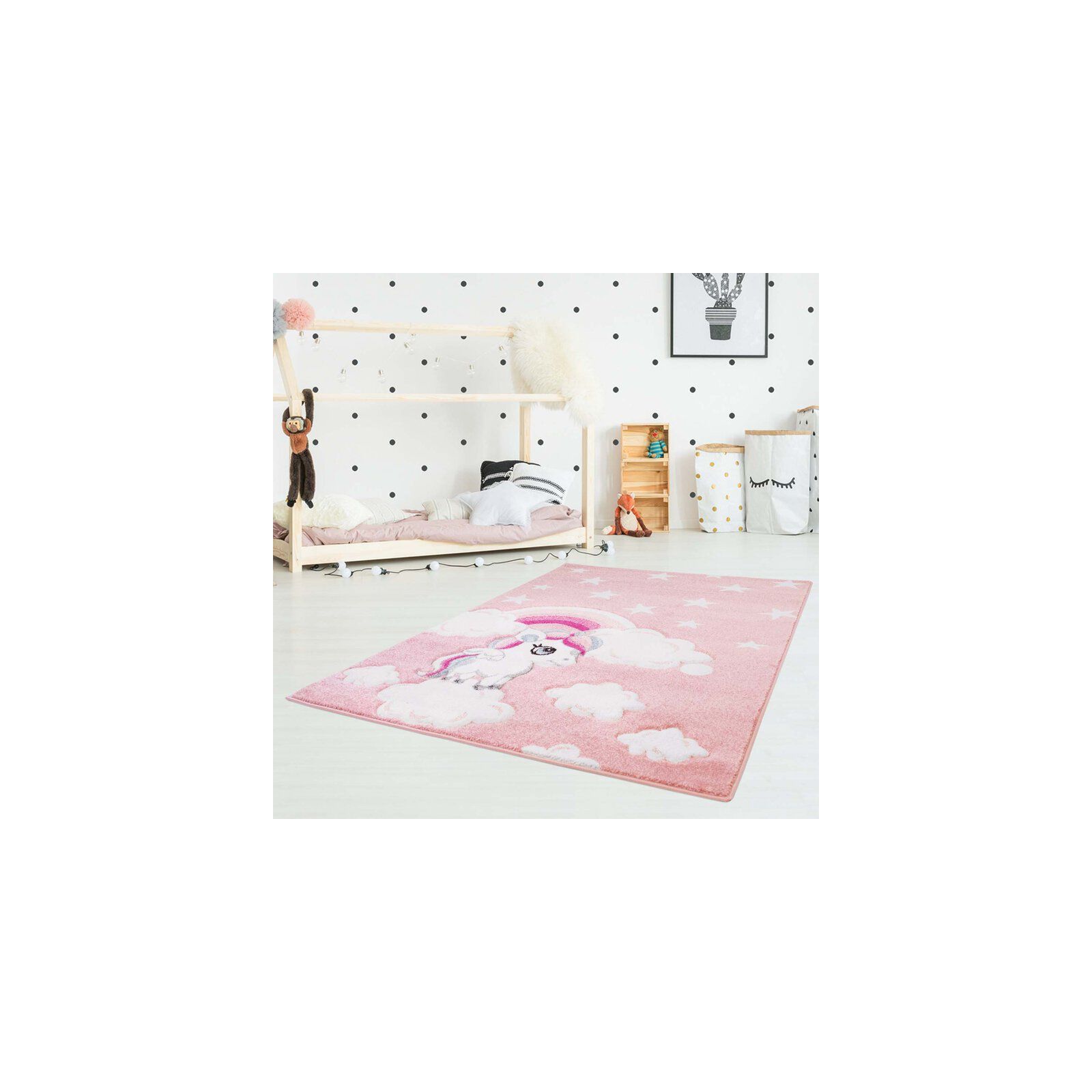 Tapis enfant Bueno licorne rose