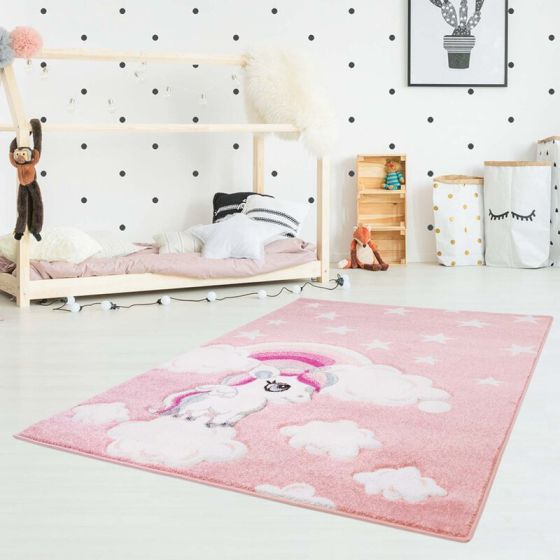 Tapis enfant Bueno licorne rose