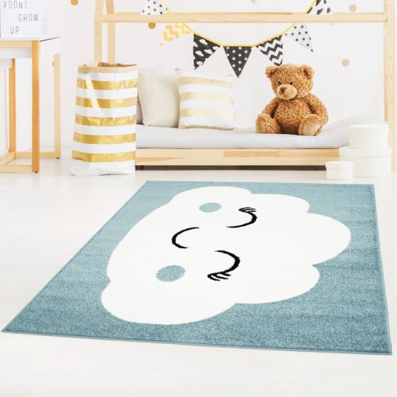 Tapis enfant Bubble nuage bleu