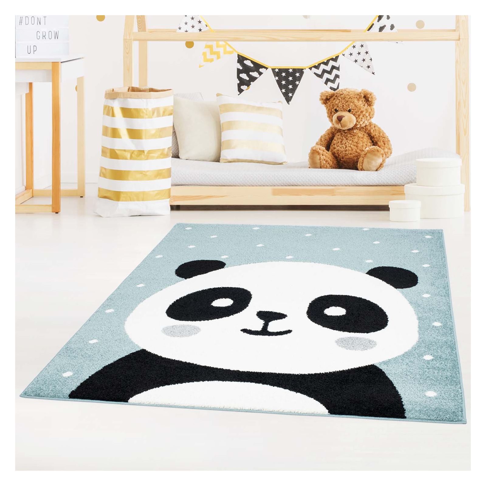 Tapis enfant Bubble panda bleu