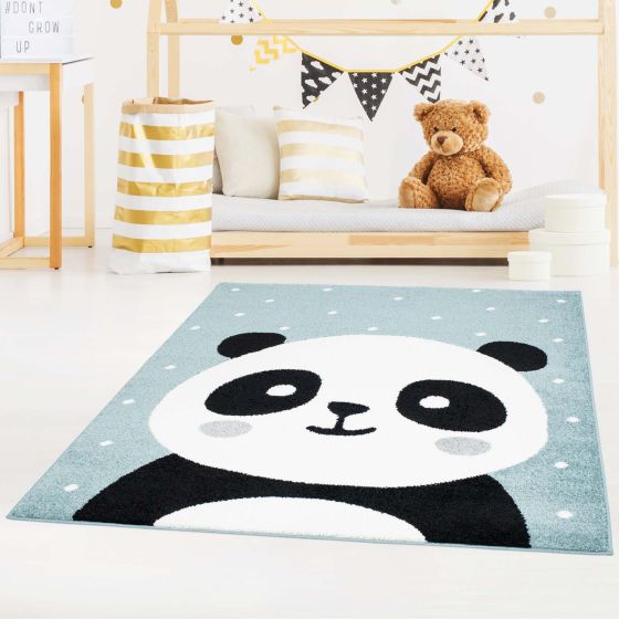 Tapis enfant Bubble panda bleu