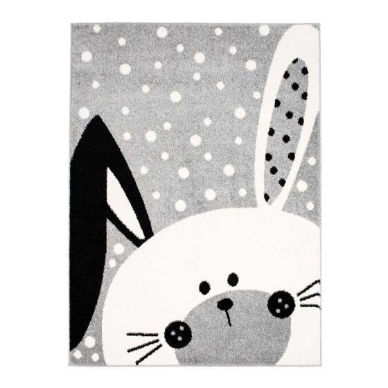 Tapis enfant lapin gris - BUBBLE kids