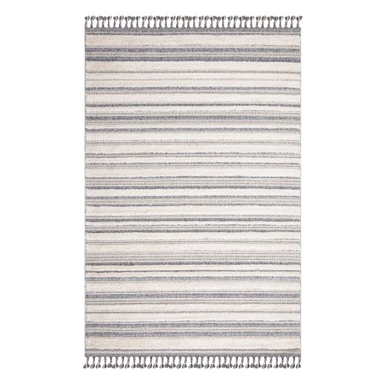 Tapis rayure crème gris - VALENCIA 807