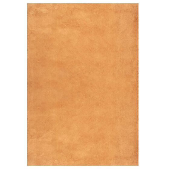 Tapis uni orange lavable doux - LOFT terracotta